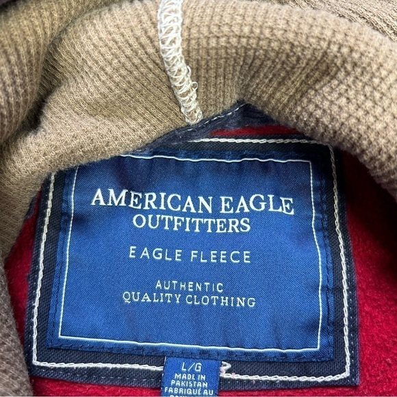 American Eagle Hoodie Mens Large Sweatshirt Spellout Y2K Style Preppy Outerwear - Picture 3 of 5